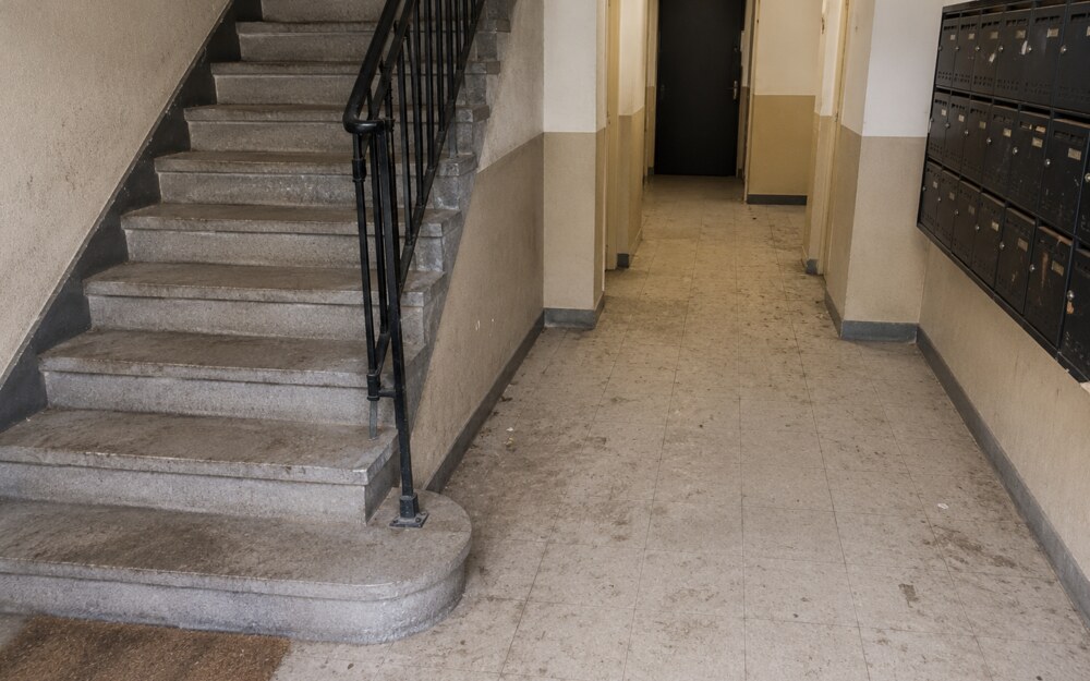 Escaliers de copropriété après nettoyage
